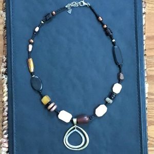 Retired Silpada Sterling/Bronze/Shell Necklace